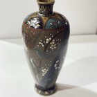 Japanese Early Meiji Cloisonne Vase Fine Wire Butterflies   Floral Band Design