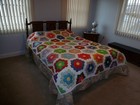 Handmade Quilt   Hand Stitched   88 X 75     New    Wedding Ring Design