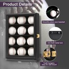 Baseball Display Case-wood Baseball Holder Cabinet Wall Mount With Lockable 9   