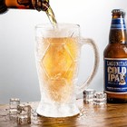 22oz Freezer Beer Mugs Set Of 2 - 3d Hexagon Glass Steins  Hot   Cold Drinks  Gi