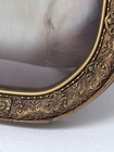 Antique Curved Bubble Convex Glass Carved Picture Frame Childs Photo - Read
