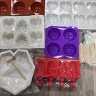 Lot Of 7 Silicone Candy Chocolate Baking Molds Hearts Flowers Novelty Shapes