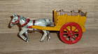 Vintage Antique German Penny Toy Tin Litho Horse Pulling Cart Made In Germany