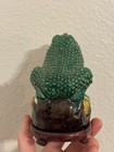 19th C Chinese Famille Verte Glazed Frog Porcelain Brush Washer  5    Tall