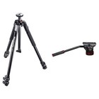 Open Box New Manfrotto Mvh502ah Pro Video Head W flat Base And Mt190x3 Tripod