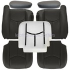 Front Leather Seat Cover   Foam Cushion For 2003-2006 Chevy Silverado Dark Gray