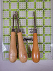 Lot Of 4 Latch Hook Rug Hooking Tools   1 Punch Needle Tool - Wooden Handles