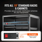 19  1u Pdu 12 Outlets Rack Mount Power Strip Surge Overload Protection