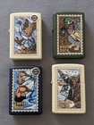 Vintage 1990   s Barrett Smythe Duck Stamp Series 4 Zippo Lighter Set Mib Rare