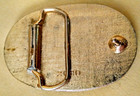 Mack Truck Belt Buckle Oval Bulldog Logo  2080 Blue White Enamel Silver Metal 