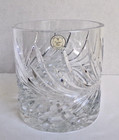 Vintage Clear Crystal Heavy Leaf Design Ice Bucket Poland Labeled 5 75    Height