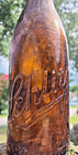 Vintage Antique Old Amber Schlitz Beer Bottle Embossed Brown Glass Intact