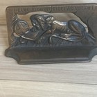 Vintage Pair Of Lion Of Lucerne Bronze Bookends  helvetiorum Fidei Ac Virtuti 