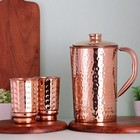 Copper Pitcher With 2 Copper Cups Set   Pure Copper Water Jug   Matching Tumbler