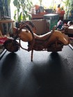 Vintage Hand Carved Wooden Chopper Style Motorcycle Collectible
