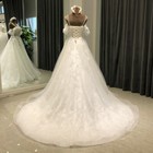 Spaghetti Straps White Ivory A Line Wedding Dress Lace Up Appliques Bridal Gown