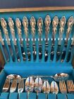 Vintage Oneida 1881 Rogers Baroque Rose Flatware Set W box 58 Pc Silverplate