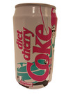 Rare 1989 Diet Cherry Coke Pop Art Can     Beach Couple White Pink Teal Vintage