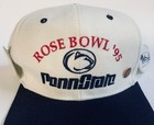 Vtg Penn State Rose Bowl 1995 Snapback Hat White Blue University Football W pins