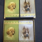 Vintage Duratone Puppy Dog Playing Cards Dual Deck Velvet Box