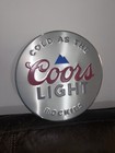 Coors Light Beer Silver Metal Tin Sign 18  Round New   Cold As The Rockies 