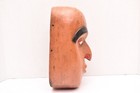 Native Northwest Coast Lg Portrait Face Mask Vtg Hand Carved Wood Hand Painted