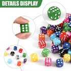 100pcs 16mm Game Bulk Dice 10 Colors Acrylic 6 Sided Dice Set For Classroom Teac