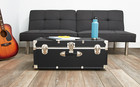 Metal Storage Trunk Collection Organizer Holder Case Chest Bin Wooden Footlocker