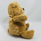 First Main Bear Plush Soft Toy Brown Beige Gold Ribbon Bow Cuddle Boy Classic