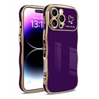 For Case For Women   Girls - Cute Wave Design With Iphone 16 Plus Dark Purple
