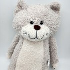 Lissidoll Cat Plush Doll 17  Soft Curly Gray Fur Leg Pockets Stuffed Animal Toy