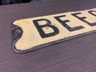 Vtg Beech St Street road Sign 24  x 6  Pressed embossed raised Steel  91