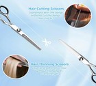 2pcs Pro Hair Cutting Scissors Set - Thinning Shears   Barber Salon   Home Use