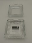 Us Airways Glass Trinket Dish Scalloped Edges Flag Logo Vintage 