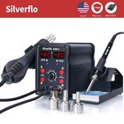 750w 2in1 Soldering Station Hot Air Gun Heat Rework Smd Welding Tool Iron Kit
