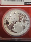 2024 Great Britain 1 Oz Silver Britannia   Liberty Ms 69