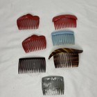 Vintage Plastic Hair Comb Lot France Tortoise Faux Tortoise Shell