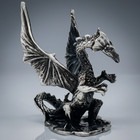 Black Dragon Figurine Winged Gothic Fantasy Resin Statue Medieval Decor Gift