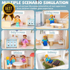 Wooden Dollhouse For Kids 3 Story Wood Doll House Playset With Furniture Accesso