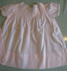 Vintage Pink Baby Gown Cotton Batiste W Under Slip Dress Handmade Imported