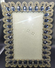Vintage Ornate Picture Frame Home Decor Gold Purple Gemstone Filigree Beaded