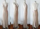 Champagne Beige Nude Dress Small Wedding Bridesmaid Formal Prom Cocktail Party F