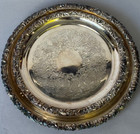 Pair 2 Antique Barker Ellis Silver Plate Round Serving Tray 10     8  Menorah Mark