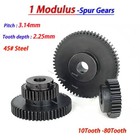 1 Modulus 10t-80t Spur Gears With Step Motor Precise Pinion Drive Gear 45  Steel