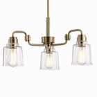 23 In 3-light Weathered Brass Vintage Industrial Shaded Circle Chandelier