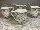 222 Fifth Coffee Mug Set Of 4 Adelaide Antique White 14 Oz  Set Of 4  Bird  New 