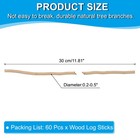 60 Pcs   30cm Wood Log Sticks  Drift Wood For Crafts  Wood Color