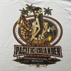 Vintage Hawaii Hula Girl T-shirt Mens Large White Island Roots Pacific Islander
