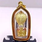 Phra Pidta Naga Lp Khambu Gold Micron Pendant Talisman Thai Buddha Amulet