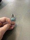 Vintage Native American Begay Navajo Turquoise Sterling Silver Braided Bracelet